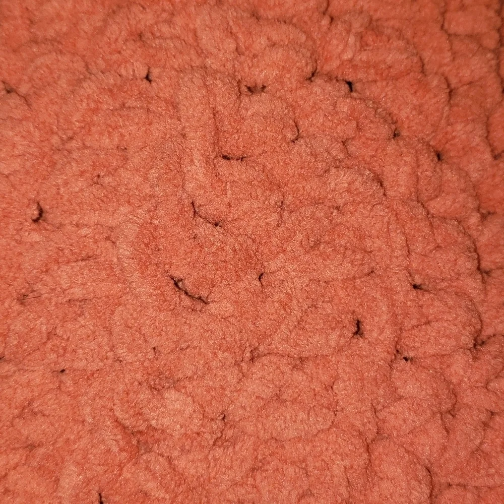 NEW- Handmade Chunky Fall Blanket- Burnt Orange - Picture 5 of 6